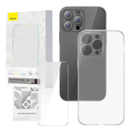 Caurspīdīgs korpuss un rūdīta stikla komplekts Baseus Corning tālrunim iPhone 12 Pro Max