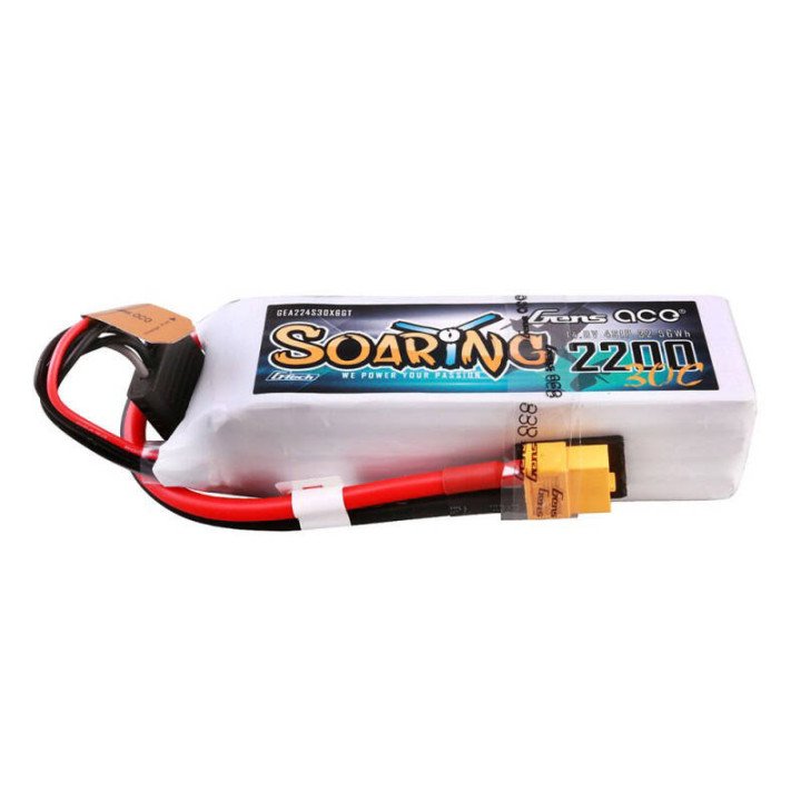 Аккумулятор Gens ace G-Tech Soaring 2200mAh 14.8V 30C 4S1P LiPo с разъемом XT60
