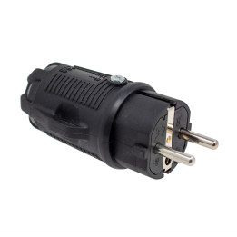 PRO kumi, musta pistoke 2P+E 16A 250V IP54