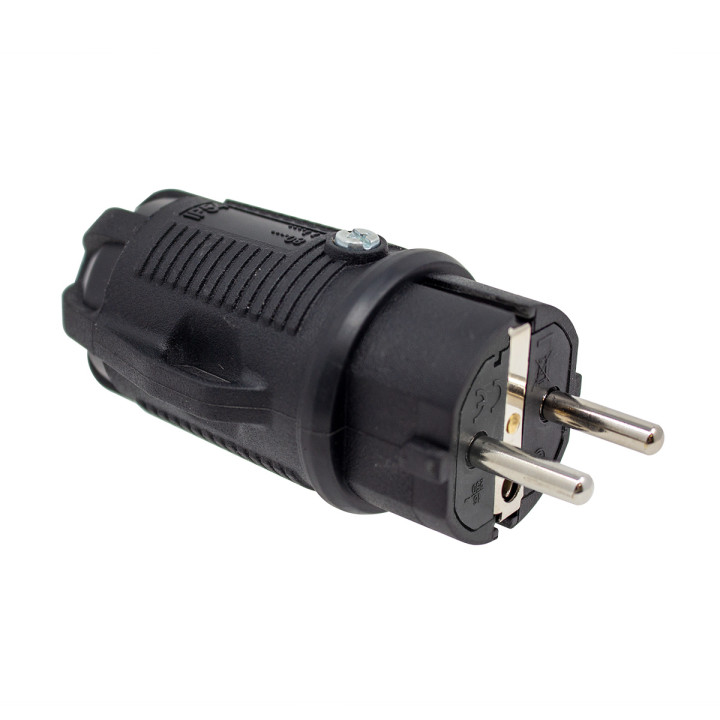 PRO kumi, musta pistoke 2P+E 16A 250V IP54