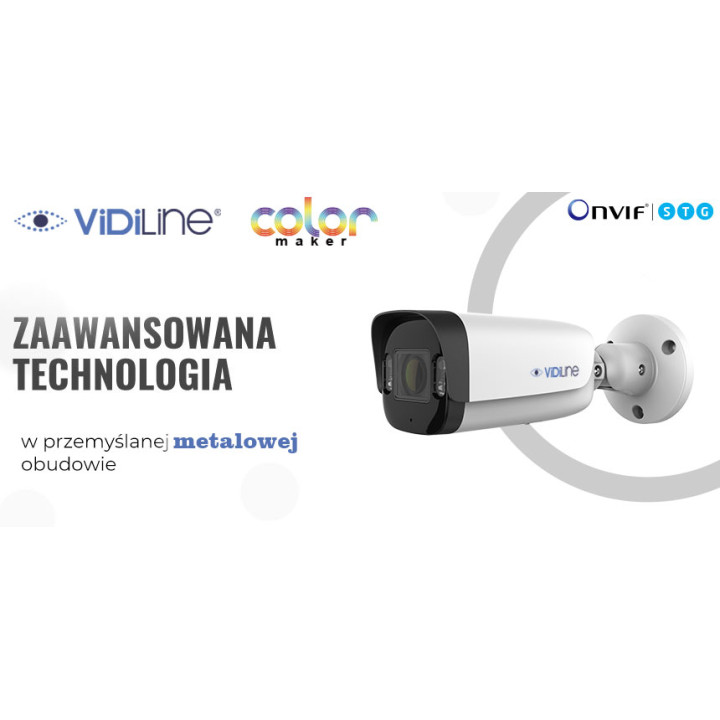 VidiLine VIDI-IPC-44B 4MP IP Bullet kaamera koos värvitegijaga, 4 mm objektiiv