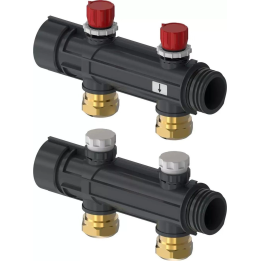Uponor Magna dvipusis kolektoriaus segmentas 2x25mm PE-Xa 25x2.3 reguliavimo vožtuvai jungtis 25x2.3
