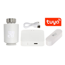 ATLO ATLO-TH-TUYA-1 Smart termostaattinen jäähdyttimen pääsarja lämpötila-anturilla, Zigbee, Tuya Smart