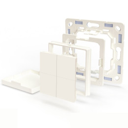 Shelly BLU Wall Switch 4 juhtmevaba lüliti + adapter Legrand / Shelly kinnitusraamide jaoks