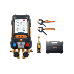 Viedais digitālais kolektoru komplekts Testo 558s Smart Vacuum Kit ar bezvadu temperatūras un vakuuma zondēm