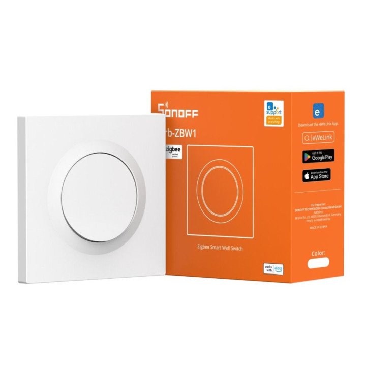SONOFF Orb-ZBW1 – Single-circuit, phase+neutral mini relay module with switch, Zigbee, white