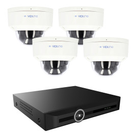 VidiLine KIT-8120-24W-4 4MP IP-kamerasarja, jossa 4 kameraa ja 20-kanavainen 4K NVR