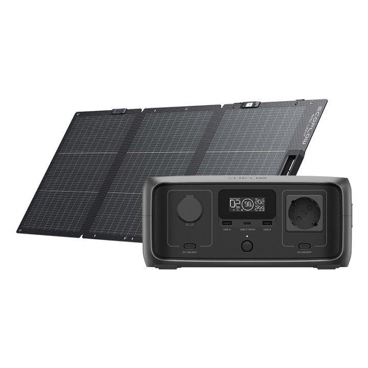 Комплект EcoFlow River 3 UPS Power Station с солнечной панелью 160W (R3U-160W-SB)