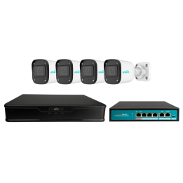 UNIARCH UV-KIT101-B44XPOE 4-канальный PoE CCTV комплект с камерами