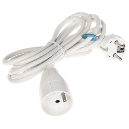 PS-3X1.0-3M/W Pagarinātājs ar zemējumu 3 kontaktligzdas 3m vads 16A 230V Schuko balts
