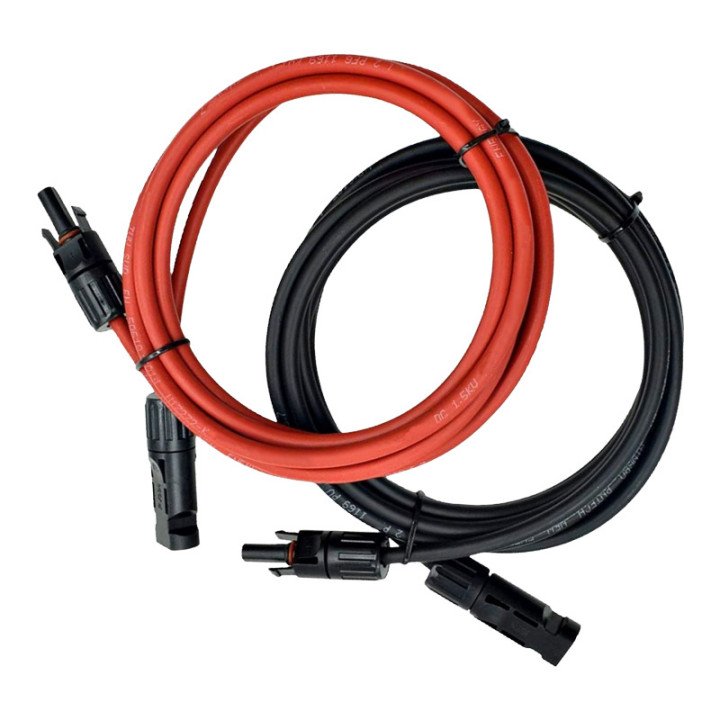 ECOFLOW XS6-2M-RED-BLACK Set of 2 MC4 Solar Extension Cables 2m