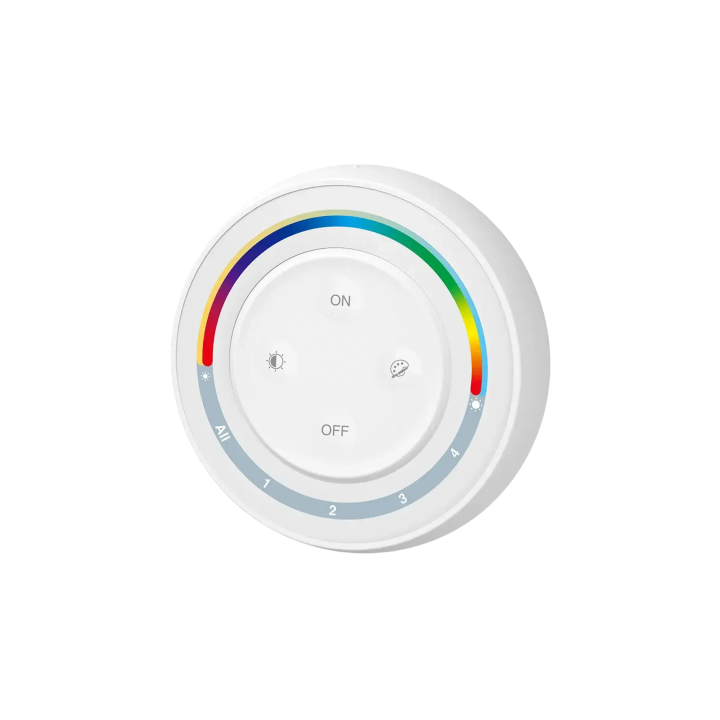 Контроллер настенный RGB+CCT Круглый 4-зонный 2xAAA S2-W+