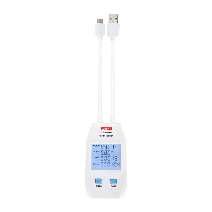 UNI-TREND UT658DUAL USB tester kahe pordi, pinge ja voolu mõõtmisega