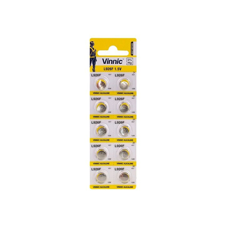 Vinnic L926F AG7 LR57 LR927 1,5 В 42 мАч Щелочные батарейки для часов 10 шт.