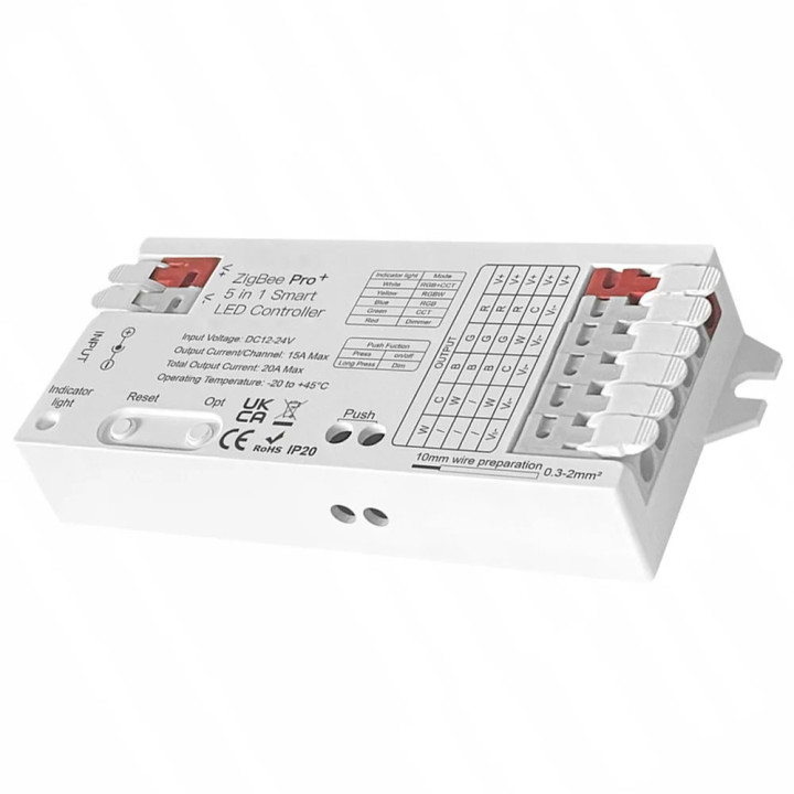 5in1 LED valdiklis, didelės galios 20A ZigBee + RF GL serija HUE TUYA