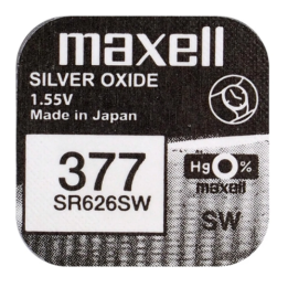 Maxell 377 SR626SW/D377/SR66/280-39 1,55 В 28 мАч Аккумулятор с оксидом серебра 0% Hg