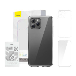 Чехол Baseus Crystal Series для iPhone 11 pro max (прозрачный) + закаленное стекло + набор для чистки