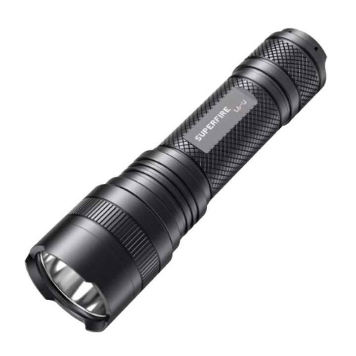 Фонарик Superfire L6-U - 1480 лм, 330 м, 5 режимов, 20 Вт, USB-C