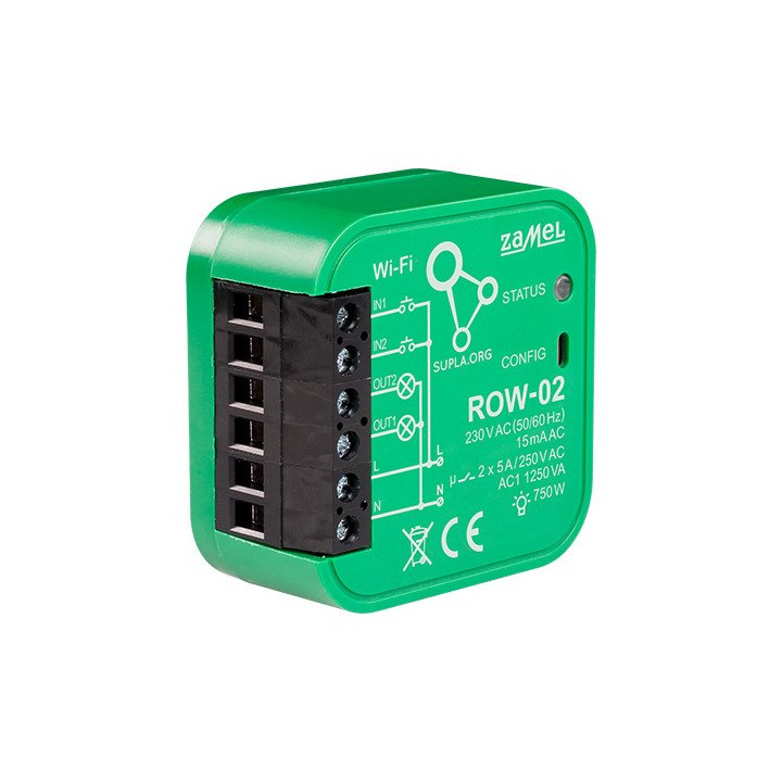 ZAMEL ROW-02 Smart Wi-Fi Switch SUPLA 230V AC