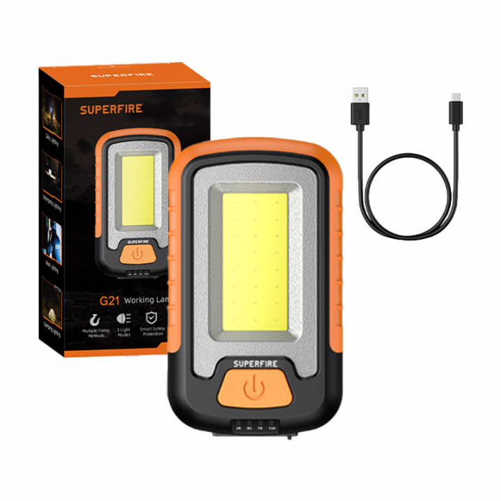 Superfire G21 darbnīcas lukturītis, 650lm, USB