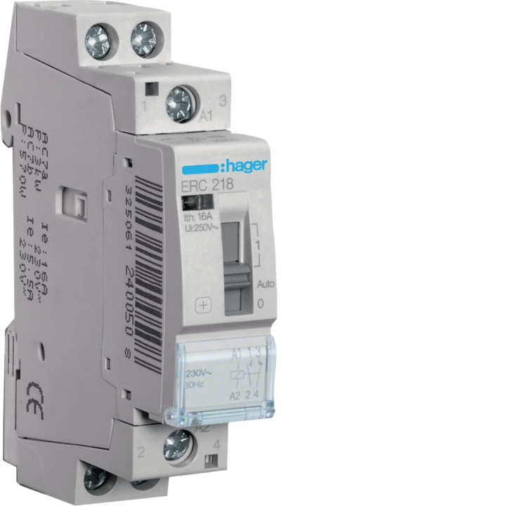 Hager ERC218 Smart Relay Module 16A 1NO+1NC 230V