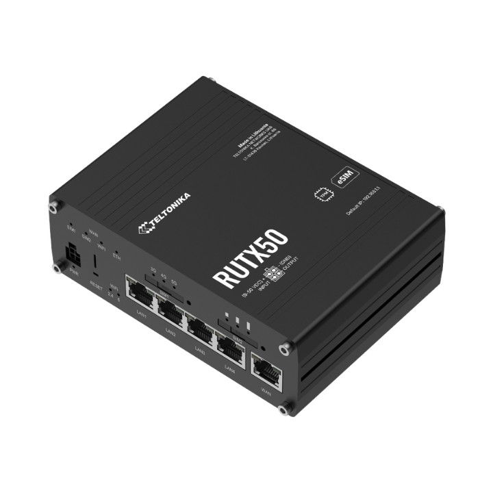 PRIEIGOS TAŠKAS 5G + ROUTER RUTX50320400 Dual SIM Wi-Fi 5, 2.4&nbsp;GHz, 5&nbsp;GHz, 867&nbsp;Mbps Teltonika