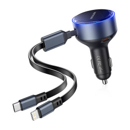 Vention FFOB0 USB-C autolaturi + USB-C/Lightning 30W kaapeli