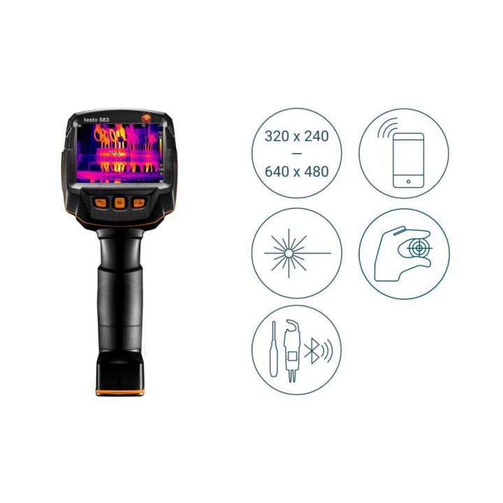 Thermal imager kit Testo 883-2 with 42° and 12° lenses