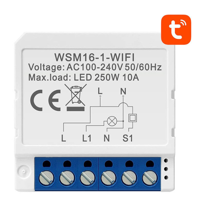 Smart Switch modulis WiFi Avatto WSM16-W1 TUYA