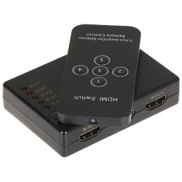 HDMI slēdzis 5x1 HDMI-SW-5/1P 5 ieejas 1 izeja 1080p 3D