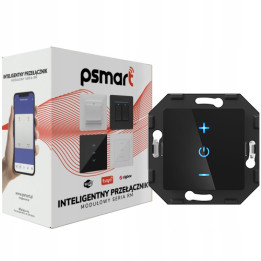 Psmart 5906203621613 Kosketushimmennin 1-kanavainen musta lasi WiFi TUYA