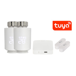 ATLO ATLO-TH-TUYA-2 Viedais termostata radiatora galvas komplekts ar temperatūras sensoru, Zigbee, Tuya Smart