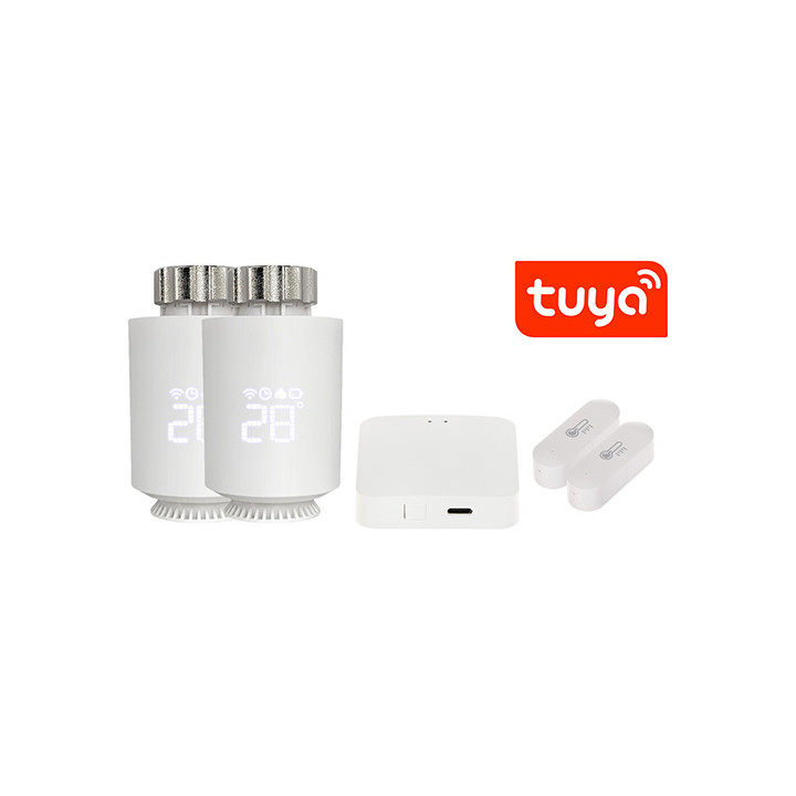 ATLO ATLO-TH-TUYA-2 Smart termostaatilise radiaatoripea komplekt koos temperatuurianduriga, Zigbee, Tuya Smart
