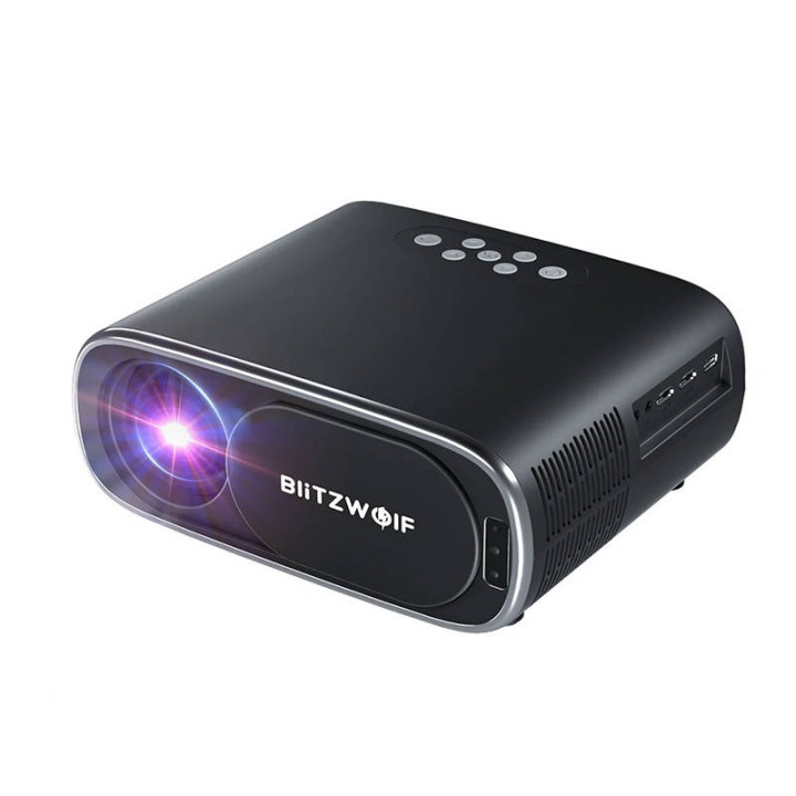 BlitzWolf BW-V4 1080p LED-valgusti/projektor, Wi-Fi + Bluetooth (must)
