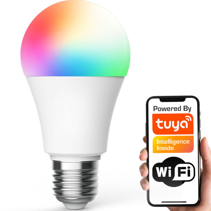 Išmanioji RGB+CCT E27 9W WiFi TUYA LED lemputė