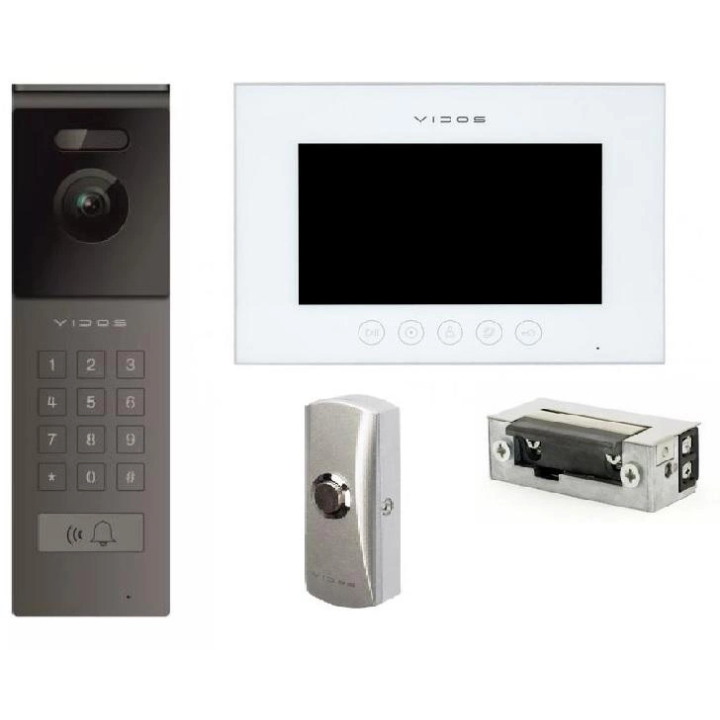 VIDOS VIDEOPHONE X S12D/M11W-X + MYGTUKAS+ ELEKTRINIS DURŲ ATIDARYtuvas
