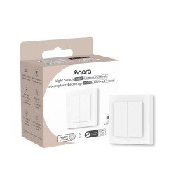 Aqara H2 EU išmanusis sieninis jungiklis 2 kanalai 4 mygtukai Zigbee Thread Matter baltas