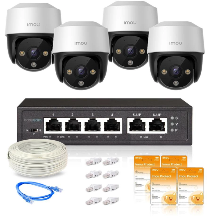 Imou Cruiser IP kameros rinkinys PoE Imou Protect Basic 4vnt 4MP IP66