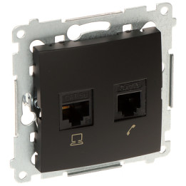 KONTAKT Simon D5T.01/49-SIMON54 RJ-45 + RJ-12 sienas kontaktligzda, balta
