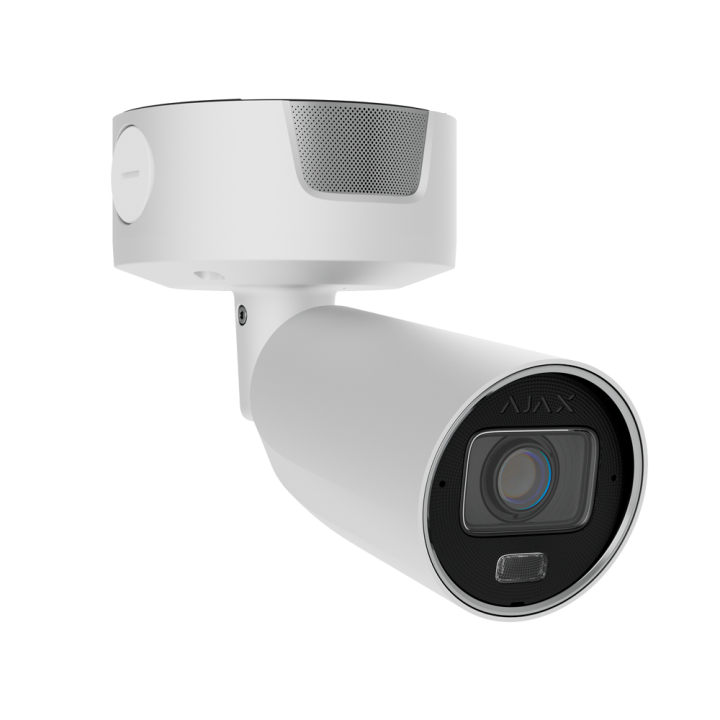AJAXCCTV AJ-BULLETCAM-8-HLVF-S-W 8 MP Bullet IP kamera su 2,8–12 mm varifokaliniu objektyvu, dvigubu apšvietimu, 60 m IR, PoE
