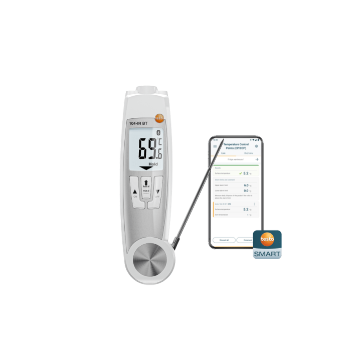 Infrared and penetration thermometer Testo 104-IR BT with Bluetooth and app connection