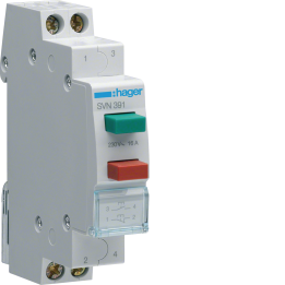 Hager SVN391 Impulse 1NO + 1NC Double Pushbutton