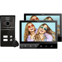 Eura VDP-80C5 video sisetelefon kahele perele must välipaneeliga