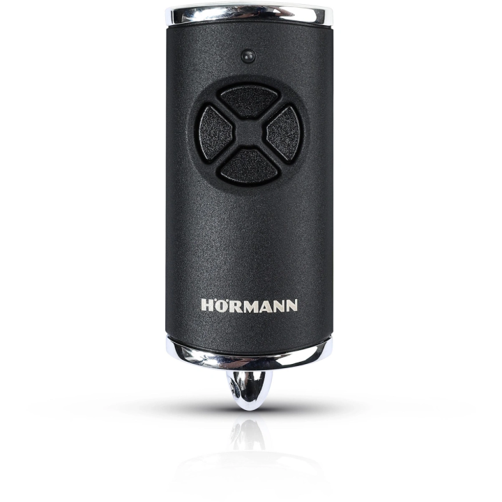 Hörmann HSE 4 BS – 4-channel remote control 868 MHz BiSecur, matt black with chrome-plated covers