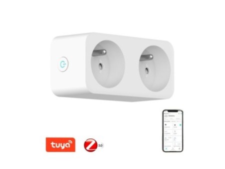 Smart iekšējā dubultā ligzda, 16A, Zigbee 3.0