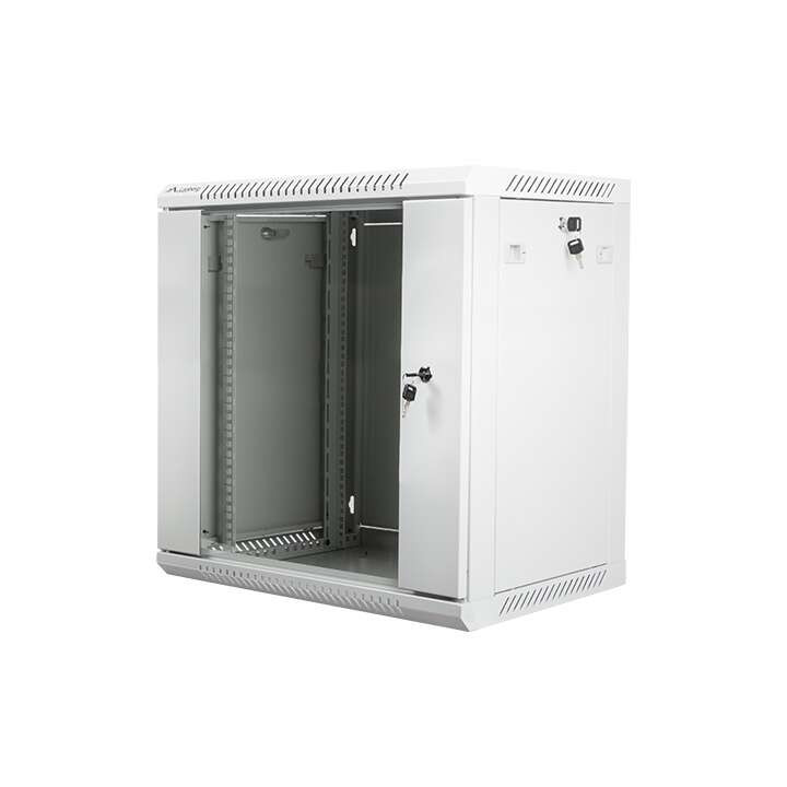 Lanberg 19" 12U 600x450 Wall-Mount Rack Cabinet, Glass Door, Grey (Flat-Pack V2)