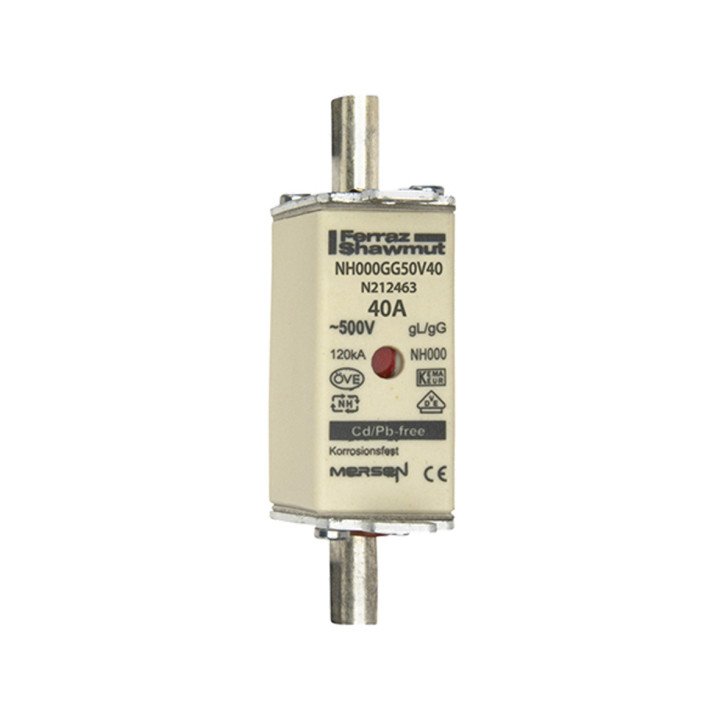 NH fuse-link gG, 500VAC, size 000, 40A double indicator/live tags