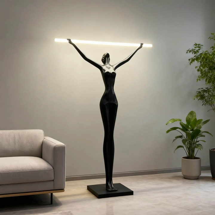 Immax SILUETTE Linea 180 cm – Дизайнерский светодиодный SMART 16W Торшер, лампа, стекловолокно, черный