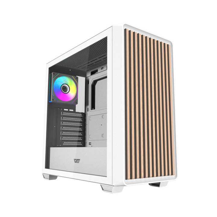 Darkflash DS900WD ATX kompiuterio korpusas (Baltas) + 4 ventiliatoriai
