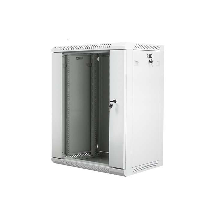 Lanberg :: Rack Cabinet 19” Sienas stiprinājums 15U/600X450 (plakans iepakojums) V2 Pelēks, Stikla durvis